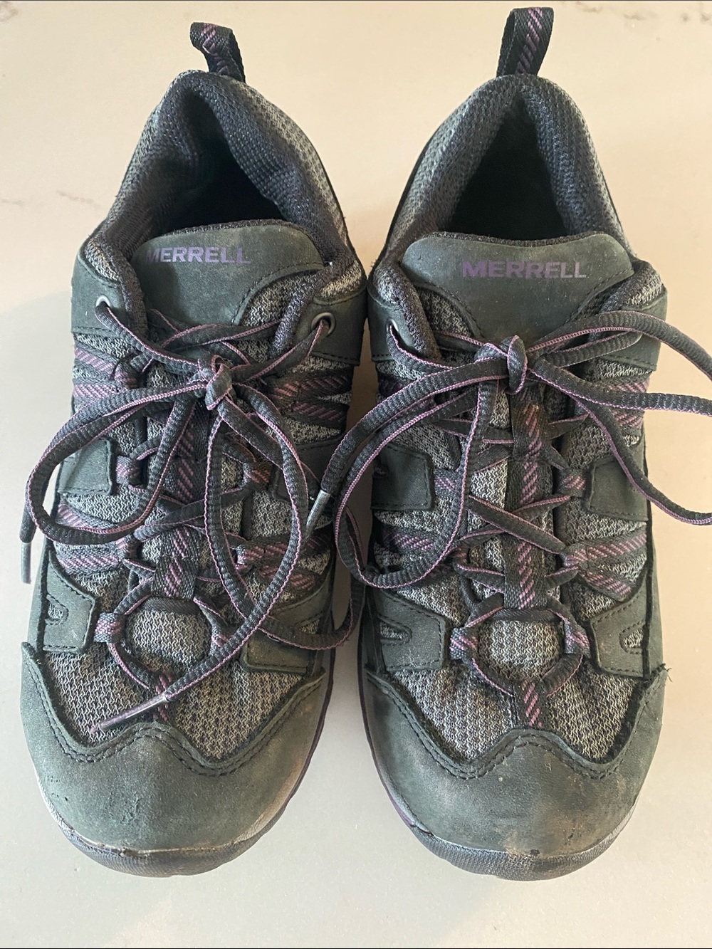 Merrell Women's Gray with Purple Accent Trail Shoes